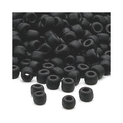 4mm Black Matte Czech Glass "E" BEADS (Rocaille)