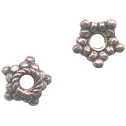 8mm Antiqued Copper Bali Style Roped Star BEAD CAPS
