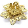 8x16mm Multi- Petal Filigree Flower BEAD CAPS - Gold Plated