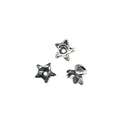 5mm Pewter 5-Petal Floral BEAD CAPS