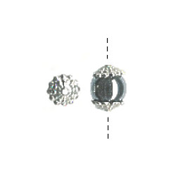 5mm Silvertone Metal Domed BEAD CAPS