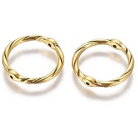 21mm TWISTED ROUND Brass BEAD FRAMES for 16mm Bead: Goldtone