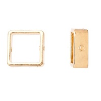 10x10mm SQUARE Brass BEAD FRAMES for 8mm Bead: Gold-Finished