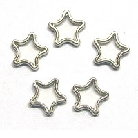 14x3mm STAR Steel BEAD FRAMES for 6mm Bead: Silver-Finished