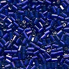 CZECH PRECIOSA #1 (1.3x2mm) 1/16"W x 3/32"L *Hex Cut* BUGLE BEADS: Transparent Dark Cobalt Blue