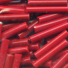 1/8" x 3/4" BUGLE BEADS: Opaque Red