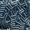 CZECH #2 (2x4.5mm) 1/16"W x 3/16"L BUGLE BEADS: Black Luster (Gunmetal)