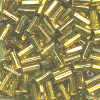 CZECH #2 (2x4mm) 1/16"W x 3/16"L *Hex Cut* BUGLE BEADS: Trans. Gold S/L