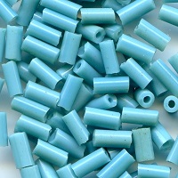 CZECH #2 (2x4mm) BUGLE BEADS: Light Turquoise Blue