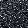 CZECH #2 (2x4.5mm) 1/16"W x 3/16"L BUGLE BEADS: Opaque Black