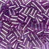 CZECH #2 (2x5mm) 1/16"W x 3/16"L BUGLE BEADS: Transparent Lavender Silver-Lined