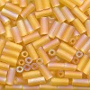 CZECH #2 (2x4mm) BUGLE BEADS: Trans. Light Topaz Matte AB