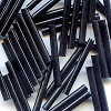 CZECH 3/4" (2x20mm) 1/16"W x 3/4"L BUGLE BEADS: Opaque Black