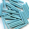 CZECH #22 (2x22mm) (1/16"W x 7/8"L) BUGLE BEADS: *Vintage* Opaque Light Turquoise Blue