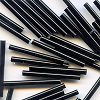 CZECH #25 (2x25mm) 1/6"W x 1"L BUGLE BEADS - Opaque Black