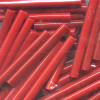 3/32" x 1" BUGLE BEADS: Lt. Red