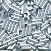 Czech Preciosa #3 (2x6mm) 1/16"W x1/4"L BUGLE BEADS - Metallic Silver Matte