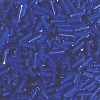 CZECH #3 1/4" (2x6mm) 1/16"W x 1/4"L BUGLE BEADS: Opaque Royal Blue