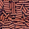 CZECH PRECIOSA® #3 (2x6.5mm) BUGLE BEADS: Copper Metallic Satin (Matte) #01750