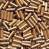 CZECH PRECIOSA® #3 (2x7mm) BUGLE BEADS: Gold Metallic Matte #0171