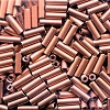 CZECH PRECIOSA #3 (2x6.5mm) 1/16"W x 1/4"L BUGLE BEADS: Light Copper Metallic Satin #01780