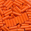 CZECH #3 (2x7mm) 1/16" x 1/4" BUGLE BEADS: Opaque Orange