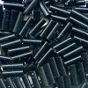 CZECH #3 (2x6mm) BUGLE BEADS: Opaque Black