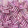 CZECH #3 (2x6mm) 1/16"W x 1/4"L BUGLE BEADS: Transparent Pink S/L