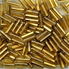 Vintage CZECH #3 (2x7mm) *Square Hole* BUGLE BEADS: Transparent Gold Silver-Lined