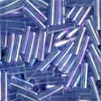 MILL HILL® #G80168 (Japanese) 1.9x9mm BUGLE BEADS: Transparent Light Sapphire Iridescent