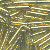 3/4" x 1/16" BUGLE BEADS: Trans. Lt. Gold S/L