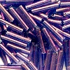 MILL HILL G82051 (Japanese) 1.9x9mm 1/16" x 3/8" BUGLE BEADS: Transparent Royal Mauve, Rainbow Luster