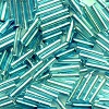 MILL HILL #G82054 (Japanese) 1.9x9mm (1/16"W x 3/8"L) BUGLE BEADS: Transparent Light Aqua Silver-Lined (Aqua Ice)