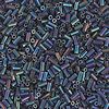 MIYUKI® #1 (1x3mm) Micro BUGLE BEADS: Matte Black AB #401FR