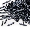 MIYUKI® #4 (2x12mm) *Twisted* BUGLE BEADS: Black Luster (Gunmetal, Hematite)