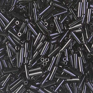 MIYUKI® #2 (1.9 x 6mm) BUGLE BEAD: Opaque Black