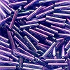MIYUKI #3 (1.9x9mm) 1/16"W x 3/8"L BUGLE BEADS: Transparent Amethyst Purple, A/B