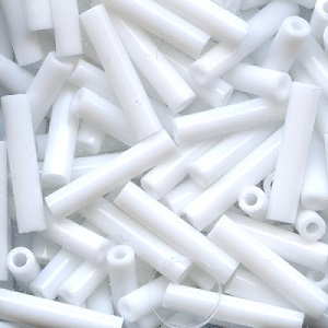 MIYUKI® #4 (2.4x12mm) BUGLE BEADS: Opaque White #402