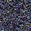 TOHO #1 (2x3mm) 1/16"W x 2/16"L BUGLE BEADS: Metallic Dark Blue AB