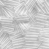 1/16" x 3/8" BUGLE BEADS: Transparent Clear