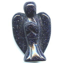 15x20mm Blue Goldstone 3-D ANGEL Bead