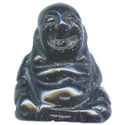 15x20mm 3-D Blue Goldstone BUDDHA Bead