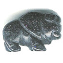 15x22mm 3-D Blue Goldstone BUFFALO Animal Fetish Bead