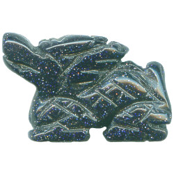 14x20mm Blue Goldstone DRAGON Animal Fetish Bead