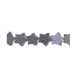 6mm Blue Goldstone Flat STAR Beads