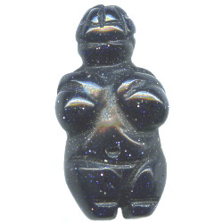 11x22mm Blue Goldstone Mini 3-D GODDESS Bead