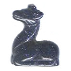 16x21mm 3-D Blue Goldstone GIRAFFE Animal Fetish Bead