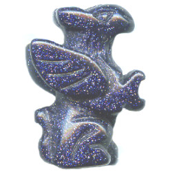 20mm Blue Goldstone 3-D GRIFFIN Bead