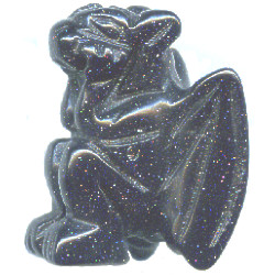 20mm Blue Goldstone 3-D GARGOYLE Bead