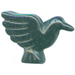 18x28mm Blue Goldstone HUMMINGBIRD Animal Fetish Bead